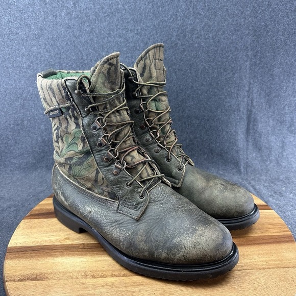 Vintage Browning Leather Green Camo Gore Tex Leather Hunting Work Boots Sz 11EE main image 9